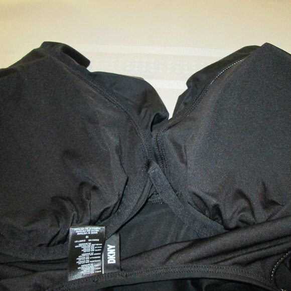 Plus DKNY Ruffle Plunge Underwire Tummy Control One-Piece Swimsuit Sz 18 - Picture 7 of 10